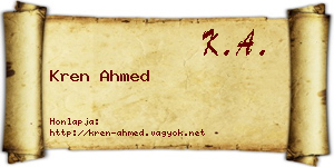 Kren Ahmed névjegykártya